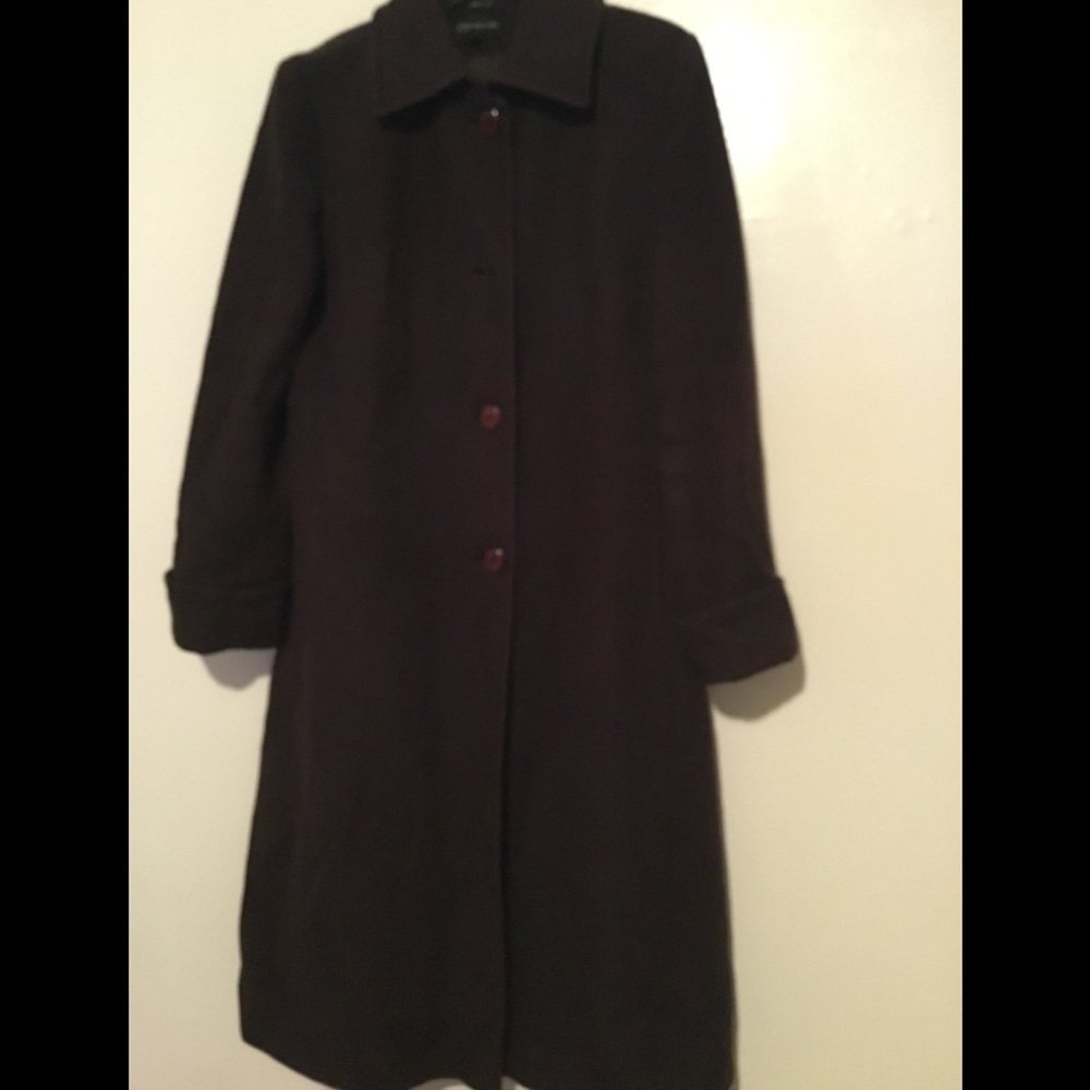 JONES NEW YORK PETITE 14P BROWN a COAT WORN